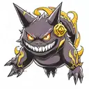 gengar shiny Sprite vs umbreon shiny sprite casting spells tattoo design idea