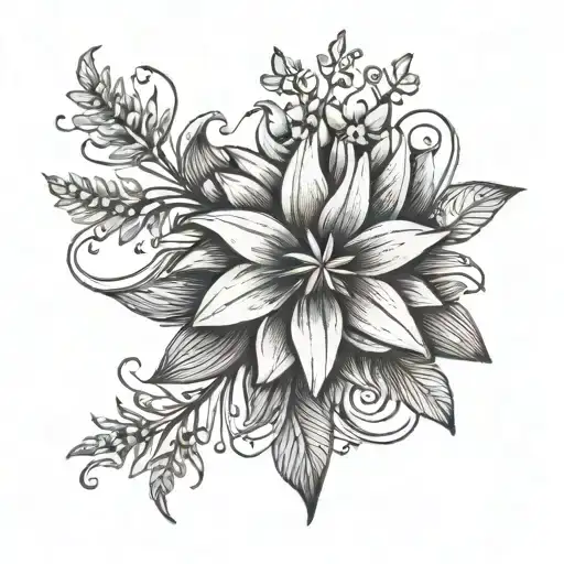 2 wrist wrap around thick lines with edelweiss in between the lines  tattoo design idea