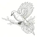 dove with a roman numerals of a date  tattoo design idea