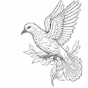 dove with a roman numerals of a date  tattoo design idea