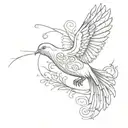 dove with a roman numerals of a date  tattoo design idea