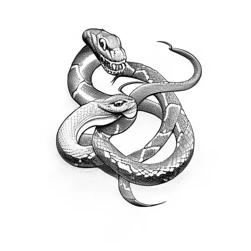 snake and dagger tattoo design idea