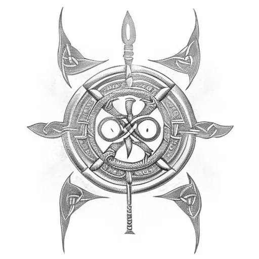 Celtic knife arm band  tattoo design idea