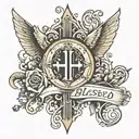 Blessed word tattoo design idea