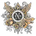 Blessed word tattoo design idea