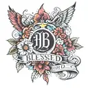 Blessed word tattoo design idea