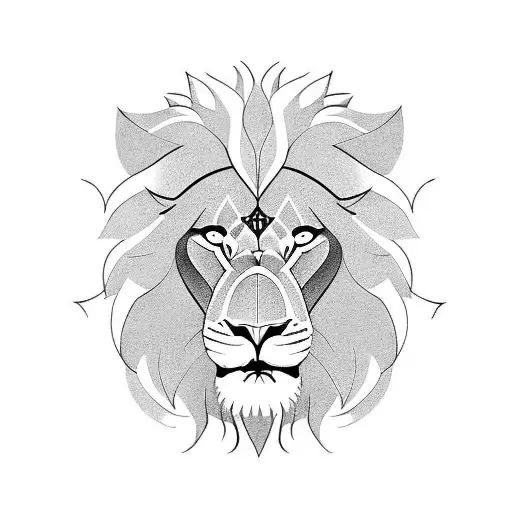 lion with roman numerals tattoo design idea
