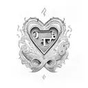 4 initials J, A , S and J. add a heart and some curls.  tattoo design idea