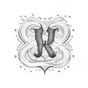 4 initials J, A , S and J. add a heart and some curls.  tattoo design idea