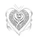 4 initials J, A , S and J. add a heart and some curls.  tattoo design idea