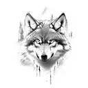 angry wolf tattoo design idea