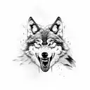 angry wolf tattoo design idea