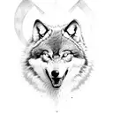 angry wolf tattoo design idea