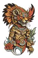 Aztec jaguar warrior tattoo design idea