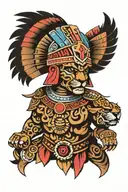 Aztec jaguar warrior tattoo design idea