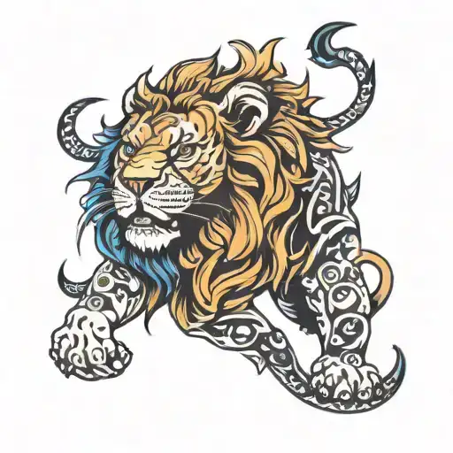 middle of my spine.   it should be like animals one below the other.  they go in this order lion, dog, shark, 🐎,🐸 , 🐨 tattoo design idea