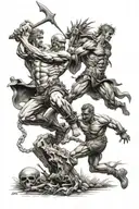 life struggle battle vs darkness tattoo design idea