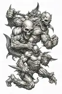 life struggle battle vs darkness tattoo design idea