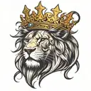 Lion wearing crown of thorns  tattoo design idea