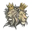 Lion wearing crown of thorns  tattoo design idea