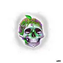 Flower skull tree child time creeper tattoo design idea