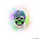 Flower skull tree child time creeper tattoo design idea