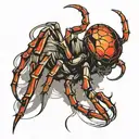 graceful spider shadow tattoo design idea