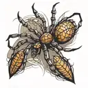 graceful spider shadow tattoo design idea