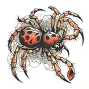 graceful spider shadow tattoo design idea