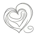 fingerprint heart with the letter E tattoo design idea