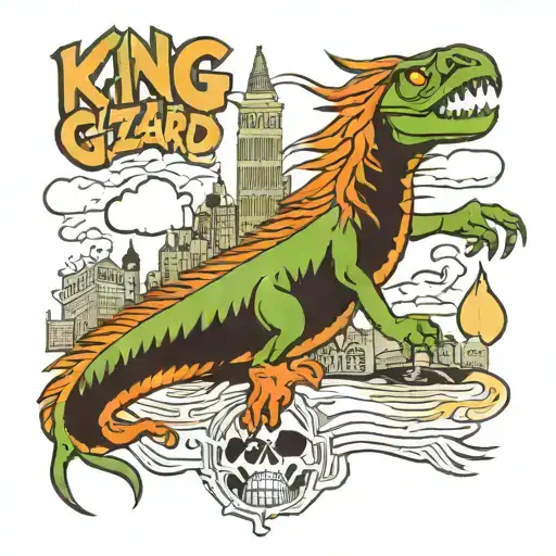 king gizzard and the lizard wizard doom city skyline made tattoo design idea