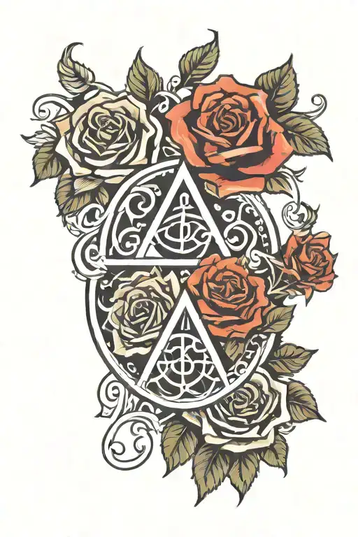 triskele and roses tattoo design idea