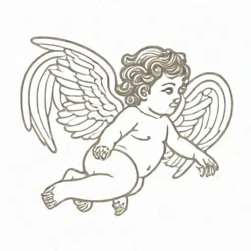 baby angel ancient Greek mythology tattoo design idea