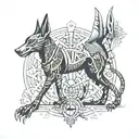 Anubis ankh pris tattoo design idea