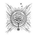 a yellow canary flying tattoo design idea