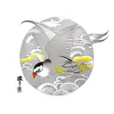 a yellow canary flying tattoo design idea