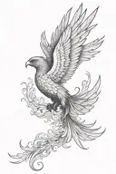phoenix flying tattoo design idea