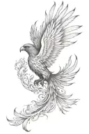 phoenix flying tattoo design idea