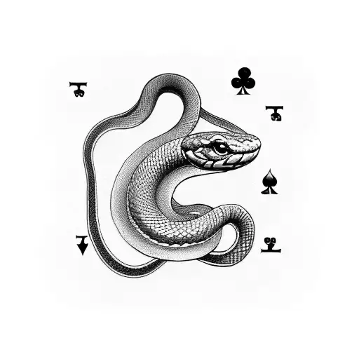 Snake with poker chips tattoo design idea