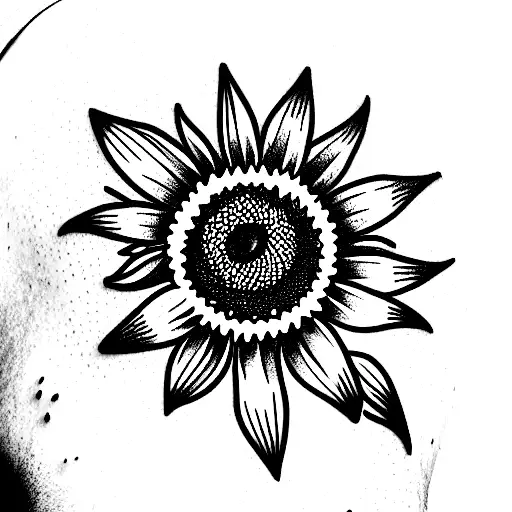 sunflower with band aids tattoo design idea