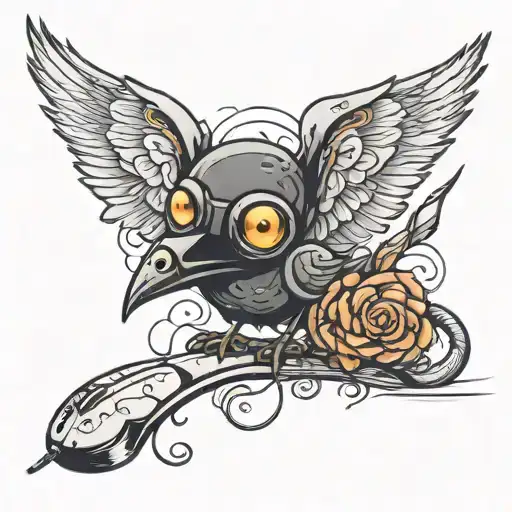 crowl and computer mouse tattoo design idea