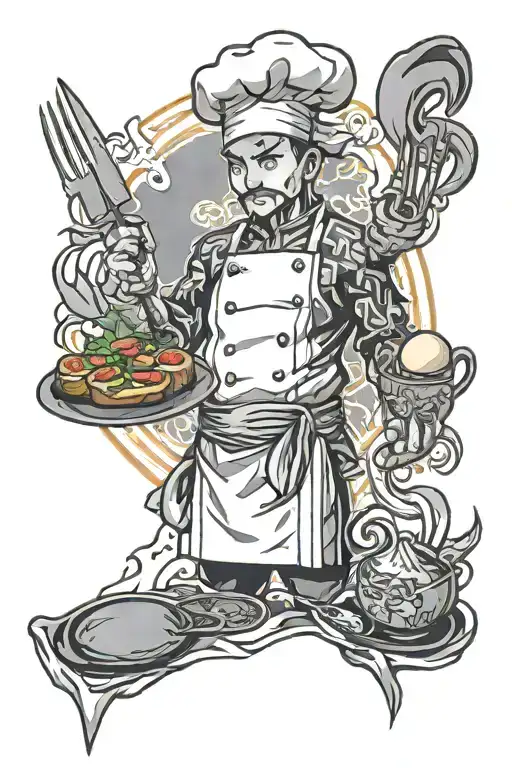 chef and black grey tattoo tattoo design idea