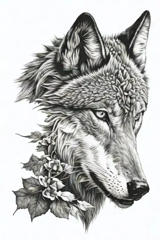 wolf head tattoo design idea