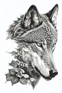 wolf head tattoo design idea