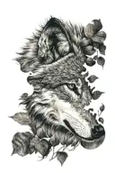 wolf head tattoo design idea
