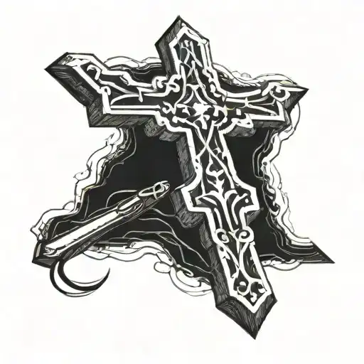 Cross + 3 Nails tattoo design idea