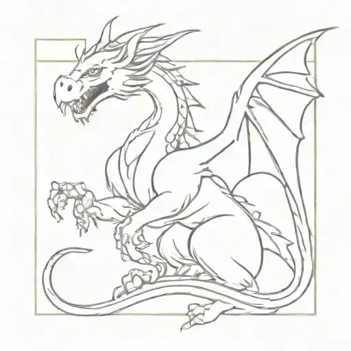 mythology book dragon tattoo design idea