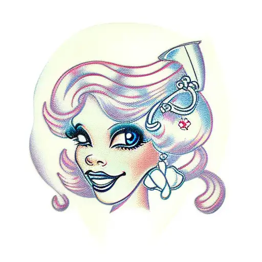 Black Barbie  tattoo design idea