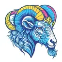 ram head tattoo design idea