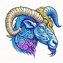 ram head tattoo design idea